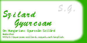 szilard gyurcsan business card